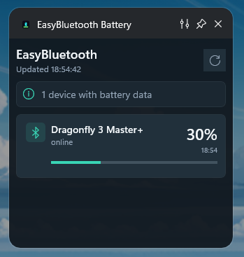 Xbox Game Bar 中的 EasyBluetooth 电量小组件